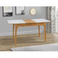 Фієста Стіл обідній розкладний, горіх (Масив ясен + скло)