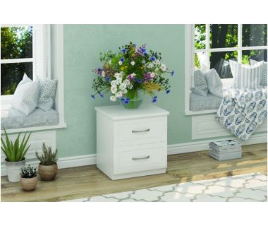 Тумба прикроватная Агат белая из дерева Микс Мебель