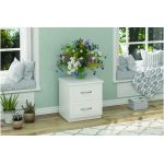 Тумба приліжкова Агат біла з дерева Мікс Меблі