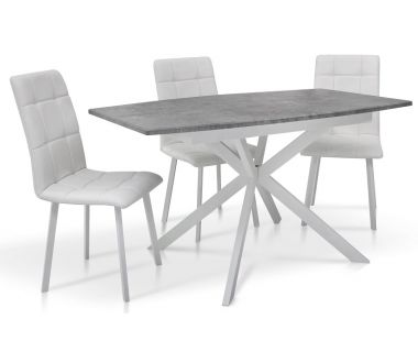 Раскладной стол Ричард ножки белые, столешница светло-серая Микс Мебель Раскладной стол Ричард ножки белые, столешница светло-серая Микс Мебель