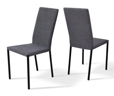 Стілець Соло ніжки чорні, тканина сіра EximTextil Челсі 95