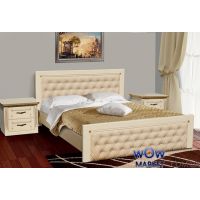 Кровать двуспальная Фридом 160(180)х200см слоновая кость с патиной Микс Мебель