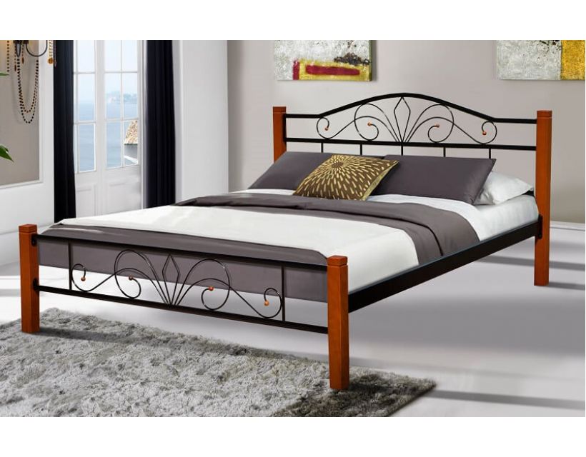 Ліжко Релакс Вуд 160*200 см, чорний Мікс Меблі Iron Line