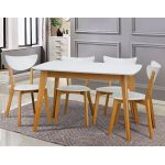 Стол раскладной Модерн белый, бук 120 (+40) * 75 см Микс-Мебель Колибри