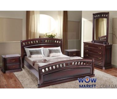 Ліжко двоспальне Флоренція каштан Мікс Меблі Еліт Ліжко двоспальне Флоренція каштан Мікс Меблі Еліт