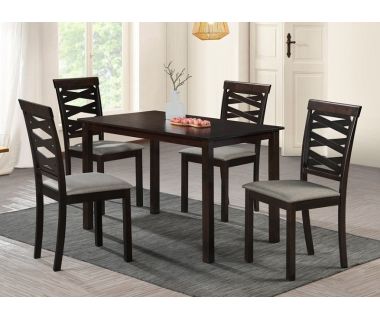 Кухонный комплект Бруклин, стол и 4 стула, темный орех