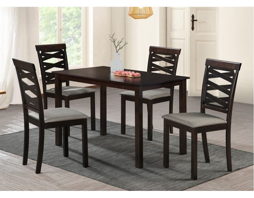 Кухонный комплект Бруклін, стіл і 4 стільці, темний горіх в інтернет магазині "Меблі Даром"