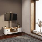 Стильна тумба під ТВ Сканді відкрита на ніжках у скандинавському стилі