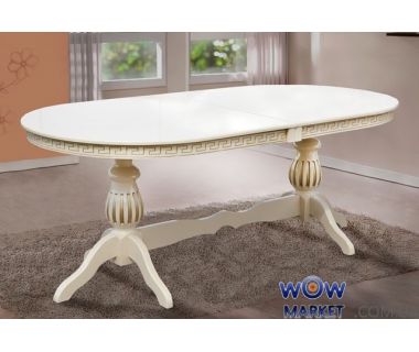 Стол раскладной Статус 2000(+500)*1000мм, слоновая кость, патина Микс Мебель Барон