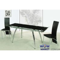 Стол раскладной Чикаго 110-150*80см черный Микс Мебель