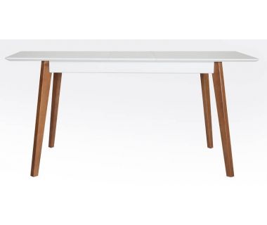 Стіл розкладний Сінгл білий, ніжки горіх Мікс-Меблі Лофт