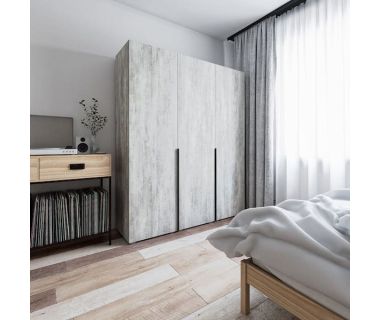 Шкаф распашной со штангой и полками ST-0027 от Moreli (Морели) Бетон