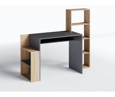 Стіл комп'ютерний, письмовий стіл з полицями ST-0025 від Moreli (Морелі) Дуб Сонома/Антрацит