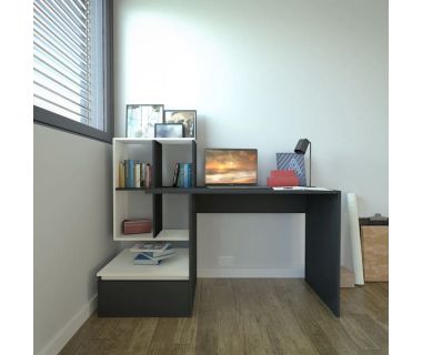 Стіл комп'ютерний, письмовий стіл з ящиками та дверцятами ST-0005 від Moreli (Морелі) Білий/Антрацит Стіл комп'ютерний, письмовий стіл з ящиками та дверцятами ST-0005 від Moreli (Морелі) Білий/Антрацит