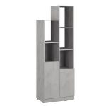 Стеллаж с дверцей и полками для декора и книг MA-0001 от Moreli (Морели) Бетон Тефра