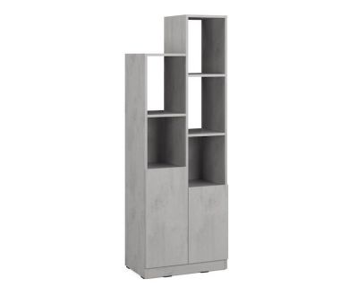 Стеллаж с дверцей и полками для декора и книг MA-0001 от Moreli (Морели) Бетон Тефра