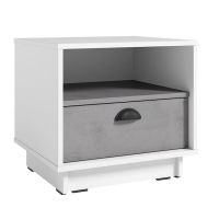 Тумба прикроватная для спальни K-0005 от Moreli (Морели) Белый/Бетон Тефра