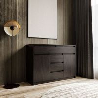 Комод для дому без ручок з 2 дверцятами та 5 ящиками T-227 від Moreli (Морелі) Венге темний