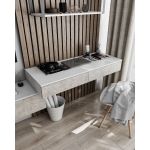 Стол компьютерный подвесной на 2 ящика, стол письменный T-222 от Moreli (Морели) Белый/Бетон