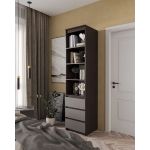 Шафа-пенал для одягу з ящиками та полицями T-219 від Moreli (Морелі) Венге темний/Антрацит