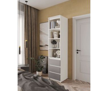 Шафа-пенал для одягу з ящиками та полицями T-219 від Moreli (Морелі) Білий/Антрацит