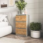 Прикроватная тумба на 3 ящика в спальню T-216 от Moreli (Морели) Бетон/Аппалачи