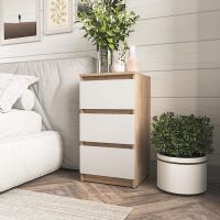 Тумба на 3 ящики в спальню T-216 від Moreli (Морелі) Дуб Сонома/Білий