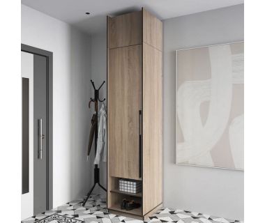 Шкаф распашной со штангой на одну дверку с антресолью R-0002 от Moreli (Морели) Дуб Сонома