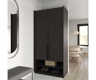 Шкаф распашной на две двери с полками R-0003 от Moreli (Морели) Венге темный