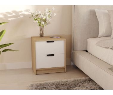 Тумба нічна з 2 ящиками в спальню з чорними ручками T-203 від Moreli (Морелі) Тумба нічна з 2 ящиками в спальню з чорними ручками T-203 від Moreli (Морелі)