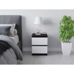 Тумба ліжка в спальню, з фасадами без ручок Т-225 від Moreli (Морелі) Венге темний/Білий