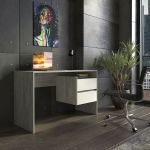 Стол компьютерный, письменный стол с ящиками ST-0006 от Moreli (Морели) Бетон/Белый