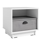 Тумба прикроватная для спальни K-0005 от Moreli (Морели) Белый/Бетон Тефра