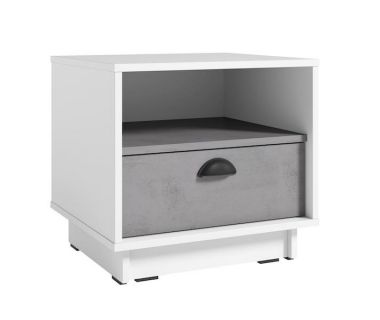 Тумба прикроватная для спальни K-0005 от Moreli (Морели) Белый/Бетон Тефра Тумба прикроватная для спальни K-0005 от Moreli (Морели) Белый/Бетон Тефра