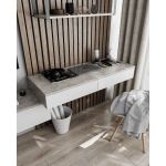 Стіл комп'ютерний підвісний на 2 ящики, письмовий стіл T-222 від Moreli (Морелі) Бетон/Білий