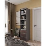 Шафа-пенал для одягу з ящиками та полицями T-219 від Moreli (Морелі) Антрацит/Венге темний