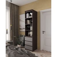 Шкаф-пенал для одежды с ящиками и полками T-219 от Moreli (Морели) Венге темный/Антрацит