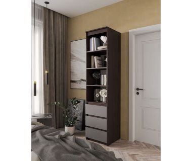 Шкаф-пенал для одежды с ящиками и полками T-219 от Moreli (Морели) Венге темный/Антрацит Шкаф-пенал для одежды с ящиками и полками T-219 от Moreli (Морели) Венге темный/Антрацит