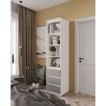 Шафа-пенал для одягу з ящиками та полицями T-219 від Moreli (Морелі) Білий/Антрацит