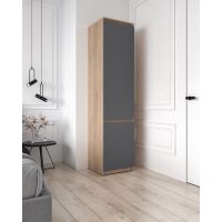 Шафа-пенал з полицями для одягу T-217 від Moreli (Морелі) Дуб Сонома/Антрацит