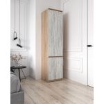 Шкаф-пенал со штангой для одежды Т-218 от Moreli (Морели) Дуб Сонома/Бетон