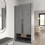 Шкаф распашной на две двери с полками та шухлядами R-0003 от Moreli (Морели) Бетон Тефра