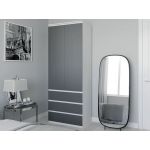 Шкаф распашной для одежды с трубой T-211 от Moreli (Морели) Белый/Антрацит