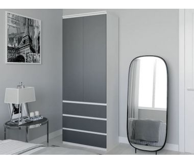 Шафа розстібна для одягу з трубою T-211 від Moreli (Морелі) Білий/Антрацит