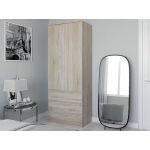 Шкаф распашной для одежды с трубой T-211 от Moreli (Морели) Дуб Сонома