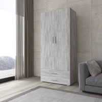 Шафа для одягу розстібна зі штангою та двома ящиками ST-0002 від Moreli (Морелі) Бетон