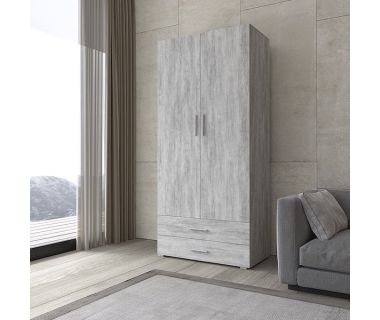 Шкаф для одежды распашной со штангой и двумя ящиками ST-0002 от Moreli (Морели) Бетон