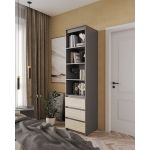 Шафа-пенал для одягу з ящиками та полицями T-219 від Moreli (Морелі) Антрацит/Дуб Сонома