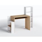 Стол компьютерный,письменный стол с полками ST-0025 от Moreli (Морели) Белый/Дуб Сонома