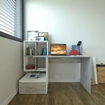 Стіл комп'ютерний, письмовий стіл з ящиками та дверцятами ST-0005 від Moreli (Морелі) Білий/Бетон